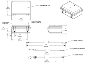 Dimensiones del Bambi Power Pack y sus componentes